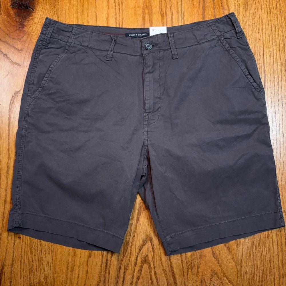 Lucky Brand Shorts Mens 36 Gray Chino 9 Inch Inseam Tencel Stretch 7M20912